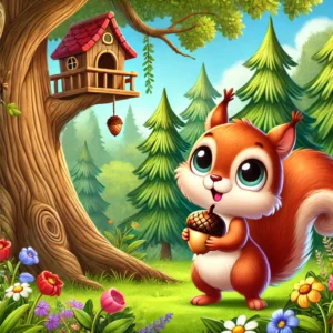 Sammy the squirrel in a kids' moral story